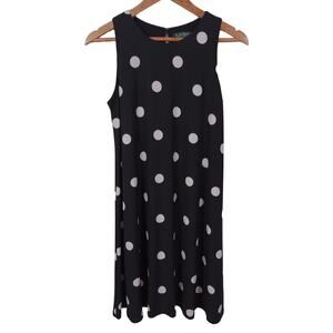 Lauren Ralph Lauren Womens Size 8 Stretch Polka Dot Casual Comfort Shift Dress